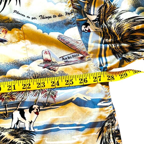Big Dogs Vintage Men's Flying Dog Short Sleeve Button Down Hawaiian Shirt Sz 3XL - Picture 7 of 9